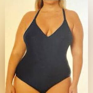 Hurley One Piece Navy Blue Strappy Swimsuit In XL  NWT